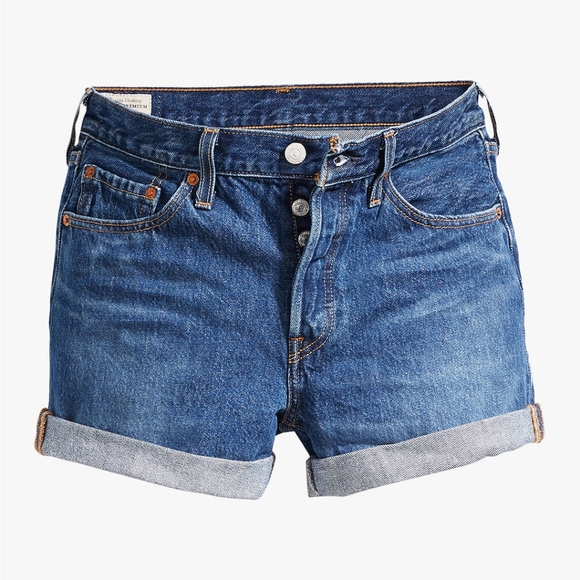 Levi's 501 Long Shorts in Blue Clue - Picture 2 of 6